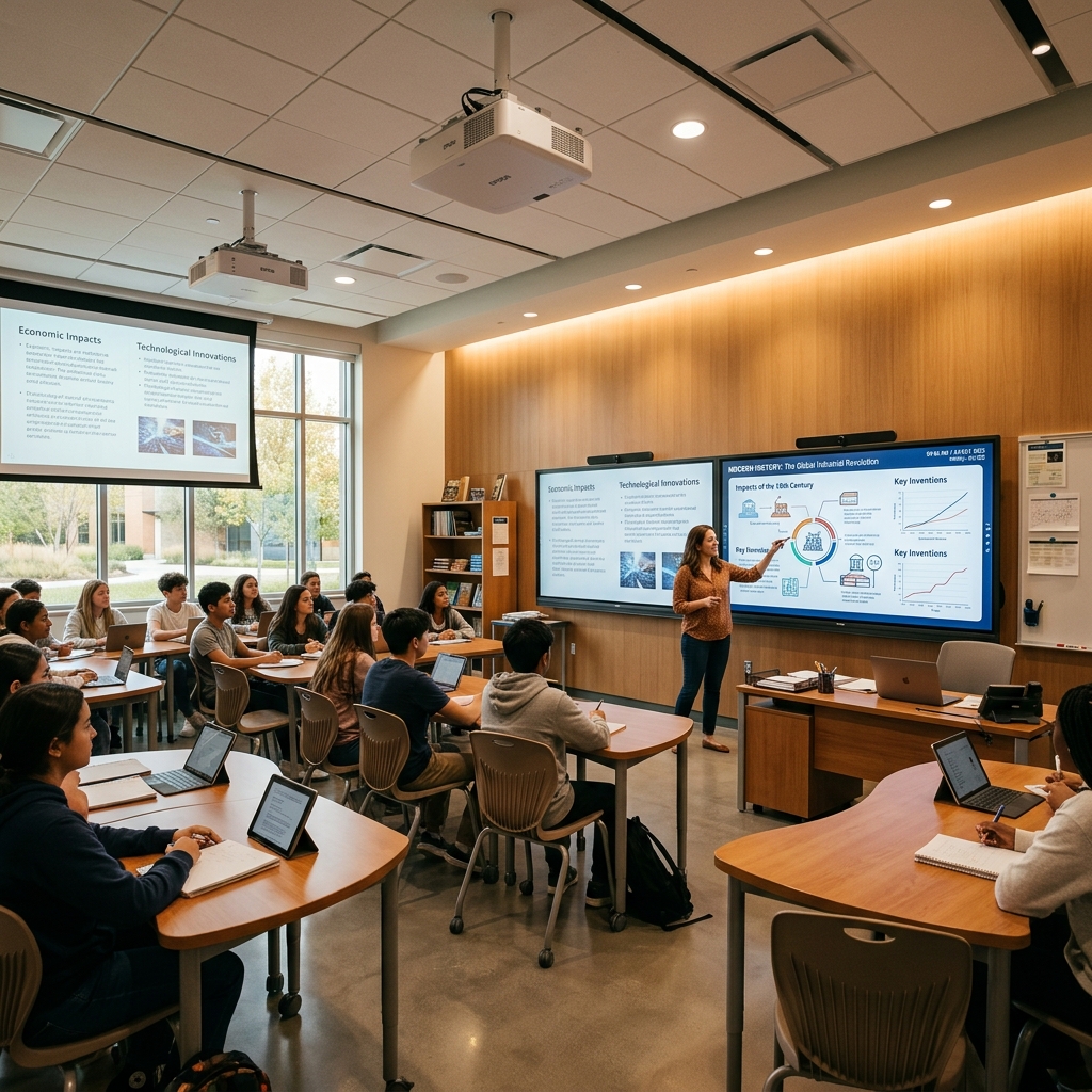 Smart Classrooms with Digital Boards & Projectors